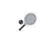 © Stalvalki - Tennis vector flat emoticon. Isolated Tennis Racket and Ball illustration. Tennis icon