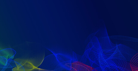 Wall Mural - abstract ai digital background with weave curve line bend art, big data stream visualization. high s