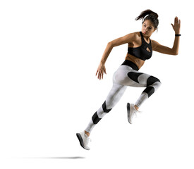 Wall Mural - Sporty young woman running