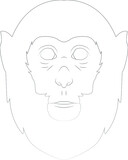 Fototapeta Koty - lined monkey vector black and white
