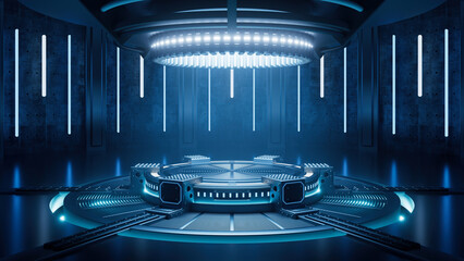 Wall Mural - 3D rendering mechanical creative science fiction background