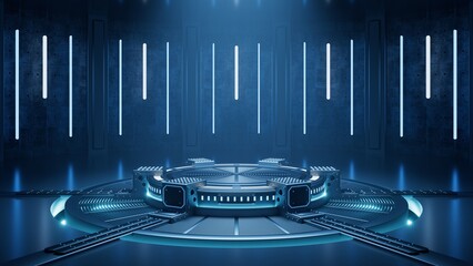 Wall Mural - 3D rendering mechanical creative science fiction background