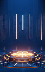 Wall Mural - 3D rendering mechanical creative science fiction background