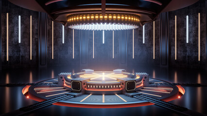 Wall Mural - 3D rendering mechanical creative science fiction background