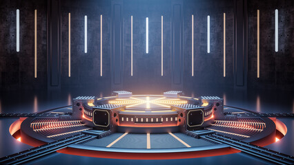 3d rendering mechanical creative science fiction background