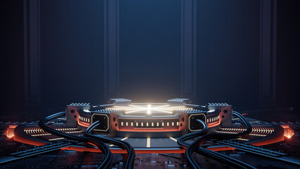 Wall Mural - 3D rendering mechanical creative science fiction background