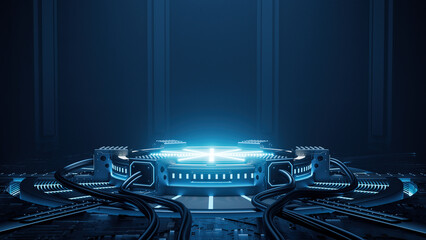 Wall Mural - 3D rendering mechanical creative science fiction background
