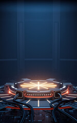 Wall Mural - 3D rendering mechanical creative science fiction background