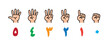 © passengerz - Hands with fingers. Learning to count from 0 to 5. Arabic numbers