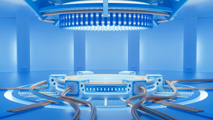 Wall Mural - 3D rendering mechanical creative sci-fi background