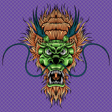 Green Dragon Head Illustration
