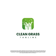 Wall Mural - vector grass logo, lawn care logo design on isolated background