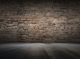 Canvas Print - old interior with brick wall