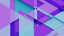 Purple And Turquoise Tech Background With A Geometric 3D Structure. Clean, Minimal Design With Simple Futuristic Forms. 3D Render.