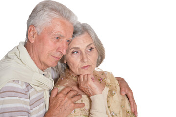 Sticker - Portrait of sad senior couple