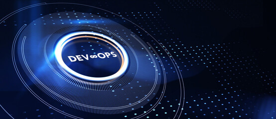 devops methodology development operations agil programming technology concept. 3d illustration