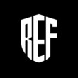 REF letter logo design. REF modern letter logo with black background. REF creative  letter logo. simple and modern letter logo. vector logo modern alphabet font overlap style. Initial letters REF  