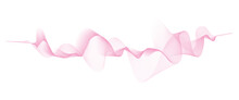 Abstract Vector Pink Colored Wave Melody Lines On White Background