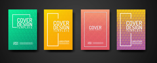 Cover Design template set with geometric lines textured pattern background