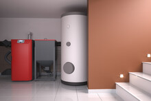 Home Heating System, 3D Illustration