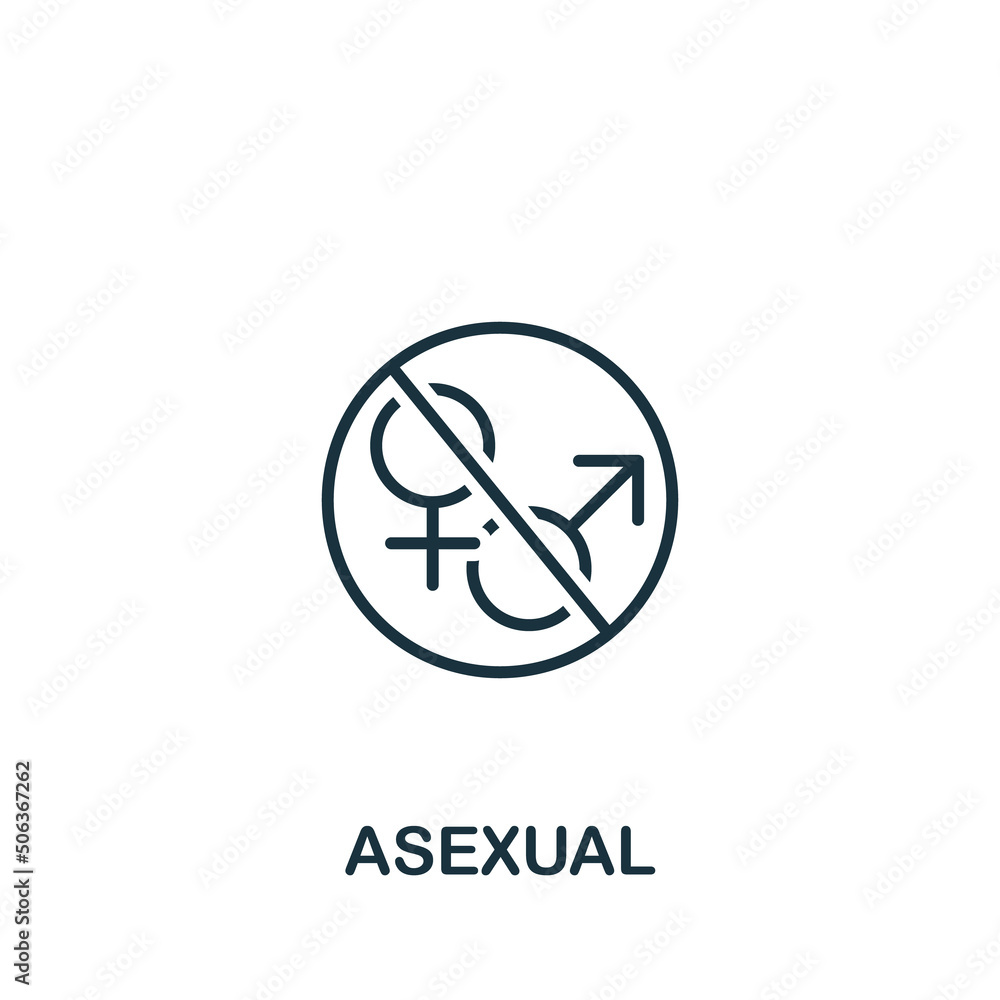 Asexual icon. Monochrome simple Lgbt icon for templates, web design and ...