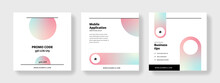 Elegant Color Gradient Instagram And Facebook Templates, Modern Business Square Banners For Social Media, Minimalistic Look With Rounded Corners Elements, Product Presentation
