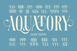 Vector classic typeface named Aquatory with english alphabet
