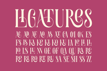 Wall Mural - Set of additional ligatures for classic typeface