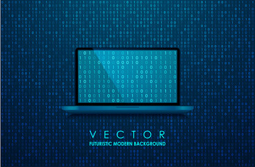 Abstract virtual digital stream. Binary computer code background.