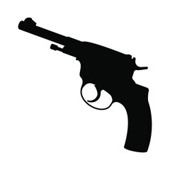 Poster - Pistol icon. Handgun icon isolated. Black gun sign. Vector illustration. Gun icon