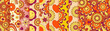 Modern flower retro groovy 70s pattern set. Groovy flower background. Hippy illustration with 70s for print design. Hippie print illustration. Vector retro floral seamless pattern.