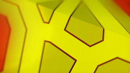 Digital loop animation of geometric shape with trendy gradient. 3d rendering HD