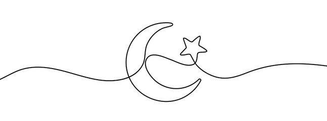 Wall Mural - continuous line drawing of the flag of turkey. one line drawing background. vector illustration. tur