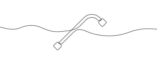 Wall Mural - continuous line drawing of wrench. wrench linear icon. one line drawing background. vector illustrat