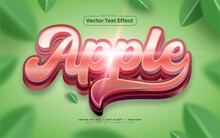 3D Red Apple Vector Text Effect