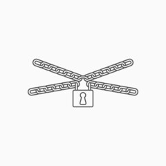 Wall Mural - chain with lock icon, lock vector, chain illustration