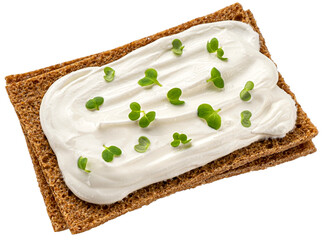 Wall Mural - Rye crispbread isolated on white background, top view