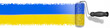 Farbroller malt Ukraine Flagge an die die Wand