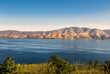 View of Lake Sevan and the mountains on the shore. Armenia