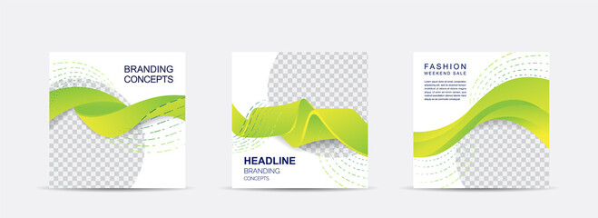 Canvas Print - Set square banner template for social media post and web internet ads.vector illustrations.