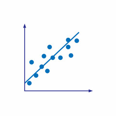 Wall Mural - scatter plot diagram chart vector illustration