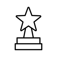 Star trophy award icon, linear style pictogram.