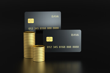 3d rendering financial bank card