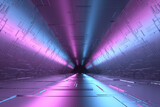 Fototapeta Przestrzenne - 3d rendering sci-fi tunnel and hallway