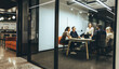 Leinwandbild Motiv Team of businesspeople having a meeting in a boardroom