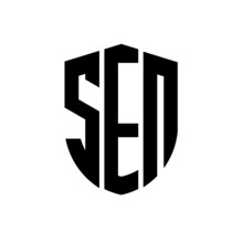 SEN Letter Logo Design. SEN Modern Letter Logo With Black Background. SEN Creative  Letter Logo. Simple And Modern Letter Logo. Vector Logo Modern Alphabet Font Overlap Style. Initial Letters SEN 