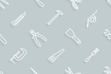 Sticker - Seamless pattern on the theme of tools and repairs.