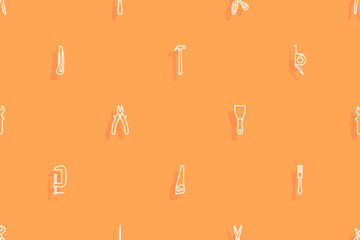 Wall Mural - Seamless pattern on the theme of tools and repairs.