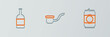 © vector_v - Set line Beer can, bottle and Smoking pipe icon. Vector