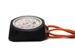 lying analog altimeter orange rope white background